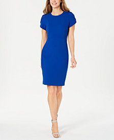 Knee Length Dresses for Women - Shop the Latest Styles - Macy's Tulip Sleeve Dress, Classic Sheath Dress, Sheath Dresses, Tulip Sleeve, Review Dresses, Preschool Outfits, Womens Tights, Klein Blue, Calvin Klein Dress