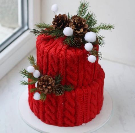 Easy Christmas Cake Recipe, Christmas Themed Cake, Christmas Cake Ideas, Mini Torte, Christmas Cake Designs, Christmas Cake Decorations, Xmas Cake, Winter Cake, Christmas Cake Recipes