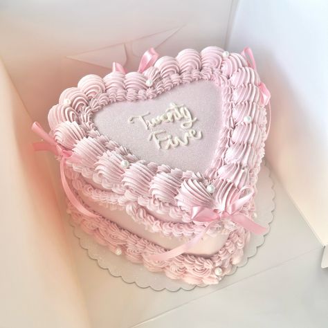 25💖 #cake #customcake #cakedecorating #cakeart #heartcake #vintageheartcake #danapoint #socal #orangecounty Pink Heart Shaped Vintage Cake, 19 Heart Cake, 25 Heart Cake, Pink Love Heart Cake, Coquette Heart Cake, Birthday Cake 12 Girl, 2 Tier Heart Cake, Pink Vintage Heart Cake, Cute Heart Cake