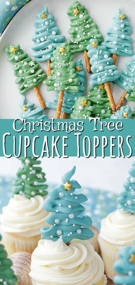 Dozen Cupcakes, Tree Cupcakes, Christmas Tree Cupcakes, Christmas Candy Recipes, Christmas Food Desserts, Xmas Cookies, Christmas Sweets, Xmas Food, Christmas Party Food