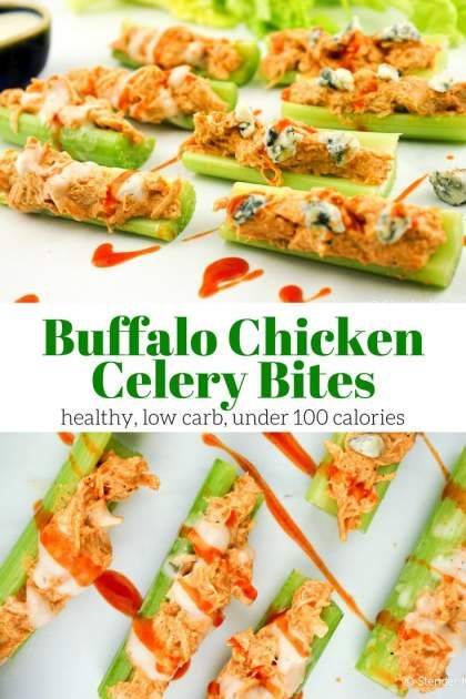 Buffalo Chicken Celery, Chicken Celery, Cheese Cups, Slender Kitchen, Buffalo Chicken Salad, Healthy Appetizer, Weight Watchers Snacks, Desserts Healthy, Under 100 Calories