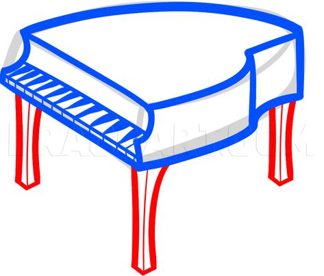 How To Draw A Piano For Kids, Step by Step, Drawing Guide, by Dawn | dragoart.com How To Draw A Piano Step By Step, How To Draw A Piano, Piano Drawing Easy, Drawing Items, Draw Everyday, Children Sketch, Want To Draw, Drawing Guide, Piano Keys