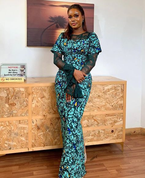 Kitenge Ideas For Ladies, Ankara Dress Styles For Church Fitting, Long Ankara Dress Styles For Church, Ankara Dress For Church, Ankara Owanbe Gown Styles, Ankara Church Dress Styles, Stylish Ankara Styles For Ladies, Latest Ankara Dress Styles For Church, Owanbe Styles For Ankara