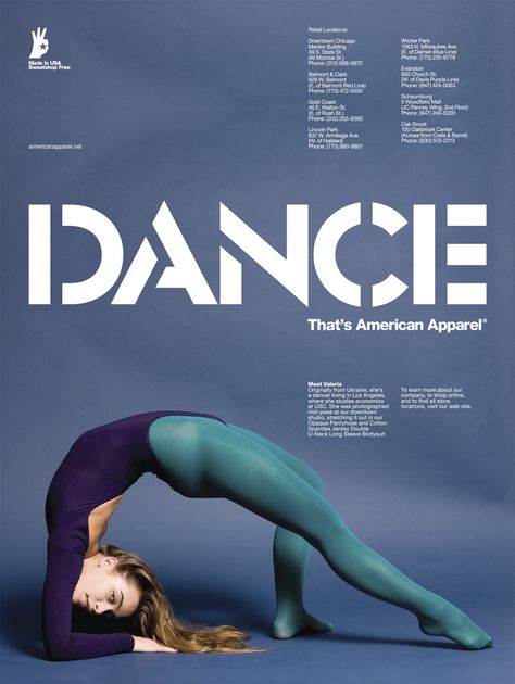 Publicity Ideas, Dance Poster Design, American Apparel Ad, Freestyle Dance, Advertising Archives, Dance Magazine, Catalogue Design, Ballet Posters, Dance Contest