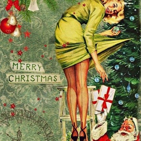 Retro Holiday Aesthetic, Images Noêl Vintages, Vintage Christmas Photos, Pin Up Girl Vintage, Vintage Christmas Images, Old Fashioned Christmas, Christmas Pins, Christmas Past, Noel Christmas