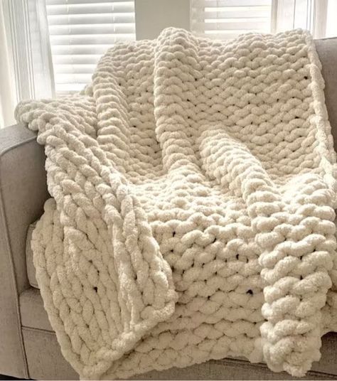 Handmade Knitted  Chunky Chenille Throw  Incredibly  soft and cozy, my  Knitted chenille chunky blankets are the perfect handmade gift for any occasion, or to keep for yourself. They are the perfect size to toss on the couch, or bed as a nice homey decorative touch. I make these in assorted sizes and colors. Solid and two tone are available! Message me for questions or if you have a special request. I use a certain amount of skeins of yarn on this size blanket. I try to as consistent as possible White Knitted Throw Blanket, Fall Throw Blanket Knit, Thick Knot Blanket, Cream Chunky Knit Blanket, Beige Chunky Knit Blanket, Cream Knit Blanket, Big Fuzzy Blanket, Beige Throw Blanket Bedroom, Cozy Neutral Bedroom Blankets