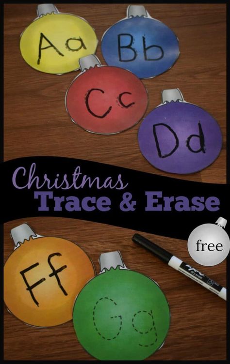 FREE Alphabet Ornaments Trace & Erase - kids will have fun practicing writing uppercase and lowercase alphabet letters with this super cute and reusable December theme writing letters activity perfect for toddler, preschool, and kindergarten age kids. #alphabet #christmastheme #education #literacy #preschool #kindergarten Alphabet Ornaments, Christmas Science Experiments, Christmas Literacy, Christmas Math Worksheets, Christmas Learning, Christmas Science, Christmas Lesson, December Activities, Christmas Centers