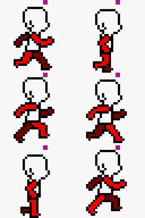 Pixel Art Character Reference, Batim Pixel Art, Pixel Art Sprite Base, Pixel Rpg Characters, Pixel Horror Games, Pixel Art Human Base, Black And Red Pixel Art, Pixel Characters Design, Video Game Design Concept Art