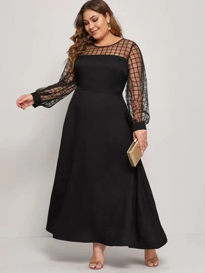 Search balloon sleeve | SHEIN EUR Simple Black Dress Plus Size, Black Mother Of The Bride Dress, Dress For Big Size Woman, Plus Size A Line Dress, Plus Size Work Dresses, Big Size Dress, Maxi Long Dress, Weekend Dresses, Elegant Dresses Classy