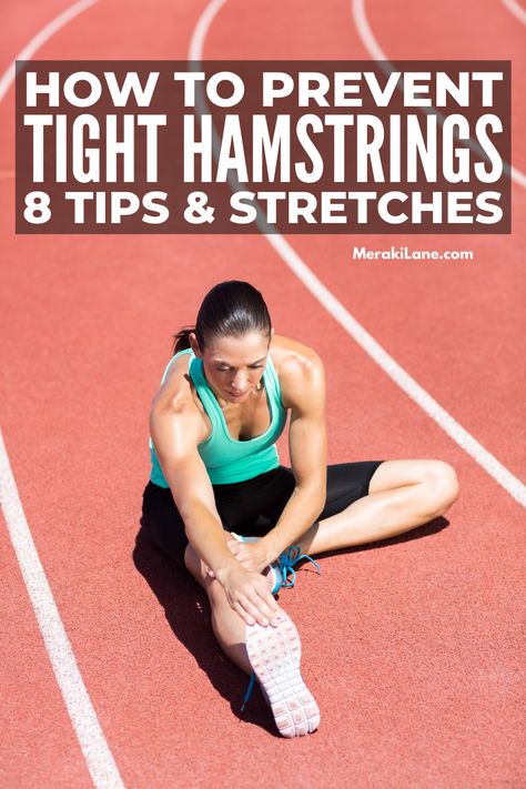 8 Best Stretches for Tight Hamstrings | Exercises like running, cycling, and glute and leg strength training workouts can cause muscle cramping and tightness in your hamstrings. That's why we're sharing the best recovery stretches that help increase and restore flexibility and mobility in your thigh muscles. Include these seated and standing beginner hamstring stretches in your yoga routine or add them after a workout to loosen your legs, open up your hips, and help you feel more relaxed. Recovery Stretches, Hamstrings Exercises, Leg Strength Training, Stretches For Tight Hamstrings, Hamstring Stretches, Flexibility And Mobility, Tight Hamstrings, Hamstring Workout, Hamstring Stretch