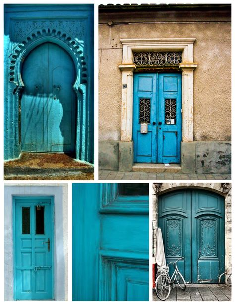 Caribbean Homes Exterior, Turquoise Paint Colors, Painted Exterior Doors, Painted Island, Turquoise Door, Turquoise Front Door, Caribbean Homes, Turquoise Painting, Desert Homes