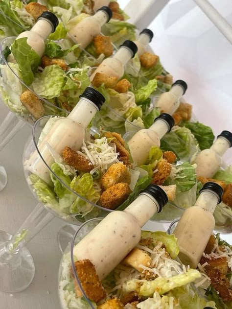 Salad Appetizer Cups Dressing Bottle Mini Forks Set for Food Display Buffet Catered Event Wedding Brunch Grazing Station Charcuterie Cups - Etsy Mini Foods For Wedding, Salads For Parties In A Cup, Wedding Party Food Getting Ready, Food Ideas For Business, Salad Bar At Wedding, Mini Food Ideas Parties, Display Food For Party, Buffet Style Wedding Food, Cheap Food Ideas For Wedding