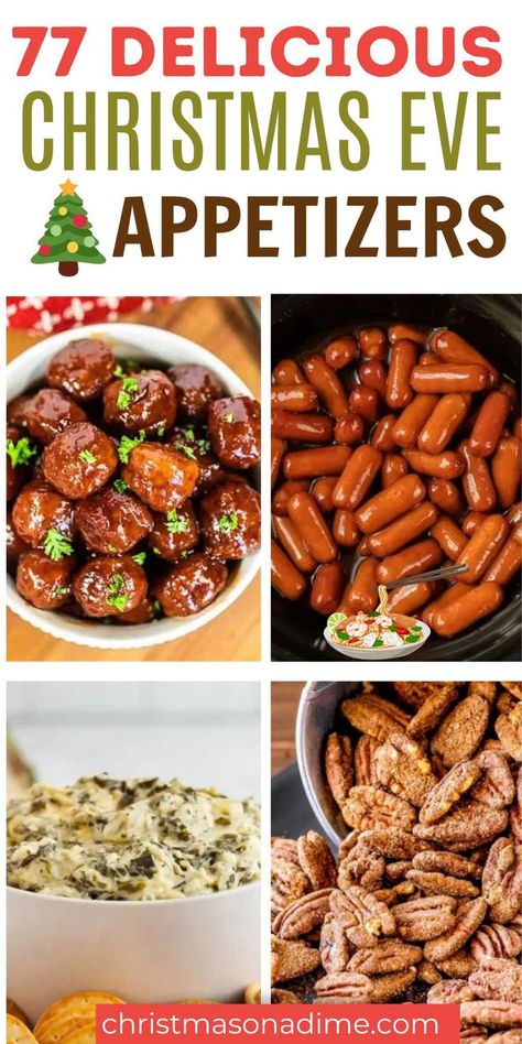 Appetizers For Christmas Eve Party, Snacks For Christmas Eve, Hearty Christmas Appetizers, Christmas Eve Dips, Southern Christmas Appetizers, Christmas Eve Hosting, Xmas Hors D’oeuvres, Classic Christmas Appetizers, Christmas Eve Finger Foods