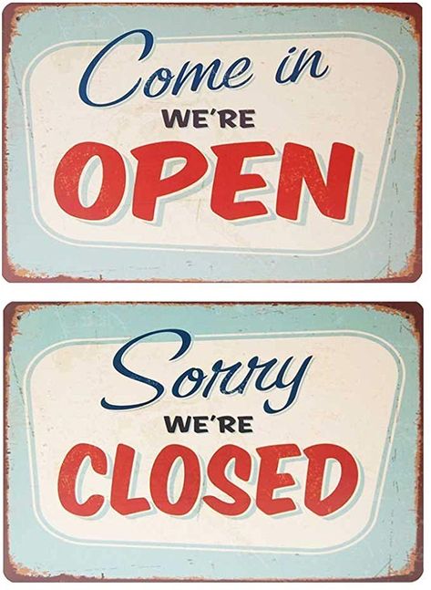 Decor For Coffee Bar, Garage Pub, Sorry We Are Closed, Pub Restaurant, Retro Tin Signs, Pub Decor, We Are Closed, Open Signs, Retro Sign