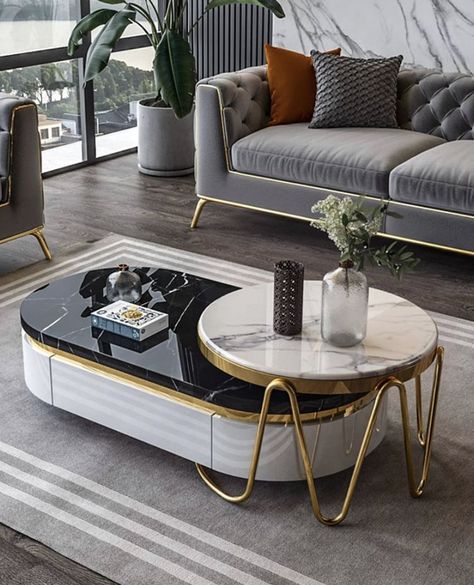 Art Deco Center Table, Living Room Centre Table Design, Tipoi Table Design, Marble Center Table Living Room, Luxury Center Table Design, Marble Coffee Table Set, Coffee Tables Living Room, Centre Table Design, Centre Table Living Room