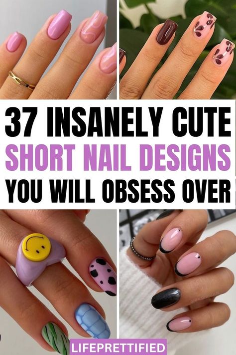 Short nails are not only low maintenance but also stylish and chic. Go through these eye-catching short nail ideas and save the ones you love as inspo for your next manicure. Cute Short Nail Designs, Short Nail Design, Short Nail Ideas, Short Nail Manicure, Cute Short Nails, Nail Design Ideas, Short Nail, Spring Shorts, Hair Skin Nails