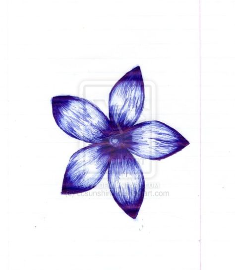 Flower Study by ~ccsunshin3 on deviantART Blue Pen Art Simple, Blue Pen Sketch Simple, Drawing Simple Doodle, Ballpoint Pen Drawing Simple, Pen Drawing Simple, Simple Doodle Ideas, Pen Art Doodle, Biro Drawing, Biro Art