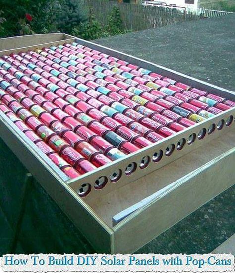 solar panel with coke cans Solaire Diy, Cheap Solar Panels, Hantverk Diy, Cheap Solar, Solar Heater, Diy Solar Panel, Solar Collector, Pop Cans, Diy Solar