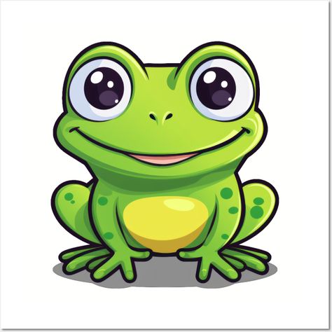 Get ready to fall in love with our Kawaii Frog design! -- Choose from our vast selection of art prints and posters to match with your desired size to make the perfect print or poster. Pick your favorite: Movies, TV Shows, Art, and so much more! Available in mini, small, medium, large, and extra-large depending on the design. For men, women, and children. Perfect for decoration. Cartoon Frog Painting, Cute Frogs Art, Frog Cartoon Images, Frogs Drawing, Frog Clip Art, Frog Cartoon, Cartoon Frog, Frog Drawing, Journal Diy