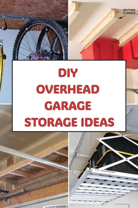 Discover clever DIY overhead garage storage ideas to optimize your space and declutter effectively. Transform your garage into an organized oasis with the help of these smart solutions from Garage Adviser. Whether you have limited space or simply want to make the most of what you have, these storage tips will help you create a more functional and efficient area. Say goodbye to clutter and hello to a well-organized garage that showcases your creativity and resourcefulness. Check out our latest id Overhead Storage In Garage, Garage Loft Storage Ideas, Garage Storage Overhead, Shop Vac Hose Storage Ideas, Garage Ceiling Storage Ideas, Garage Tub Organization, Carport Organization Ideas, Garage Overhead Storage Ideas, Single Garage Ideas