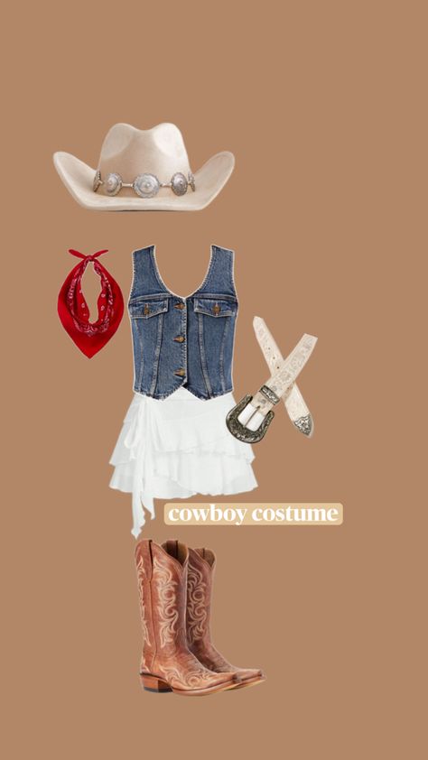 halloween cowboy costume idea Cowgirl Costume Ideas Halloween, Couples Cowboy Halloween Costume, Country Costume Women, Easy Cowgirl Costume, Western Halloween Costumes, Western Costume, Cowboy And Cowgirl Couple Costume, Cute Cowgirl Costume, Country Halloween Costumes