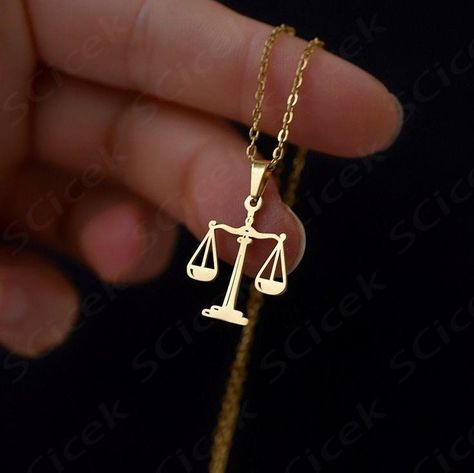 $239.25 $319.00 Law Firm Logo, Libra Necklace, Libra Gifts, Scales Of Justice, Lawyer Gifts, Women Heels, Law Student, Jewellery Gift, Gold Chain Necklace