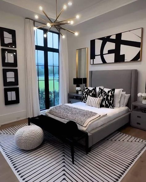 Black Bedroom Decor, Luxury Room Bedroom, Future Apartment Decor, Black Bedroom, Black And White Decor, Apartment Decor Inspiration, Luxury Rooms, Room Makeover Bedroom, Decor Home Living Room