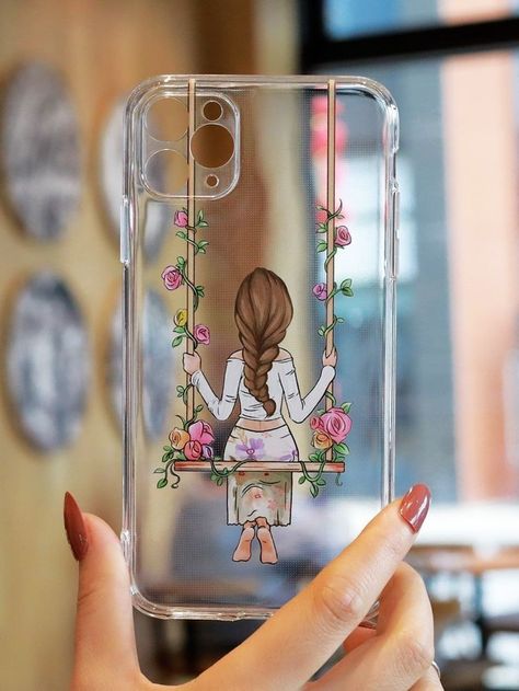 Phone Case Designs Diy, Mobile Cover For Girls Phone Cases, Phone Case Paintings Ideas, New Mobile Cover Design, Phone Backcover Transparent Diy, Mobail Cover Paint, Creative Iphone Cases Design, Phone Cases Design Ideas, Phone Cover Painting Acrylic