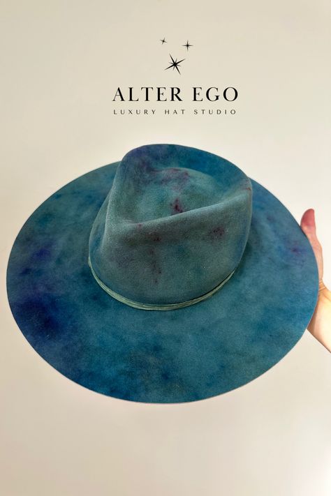 Expertly hand crafted. Hand dyed, one of a kind incredible wide brim fedora hat just in time for hat season. Rich jewel tones, fall colors, and a perfect fit. Stand out and be special this gorgeous custom hat. Decorating Fedora Hats, Women’s Fedora, Wide Brim Fedora Women, Fall Hats For Women, Navy Clothes, Cowboy Hat Crafts, Fedora Women, Mens Dress Hats, Rich Jewel Tones