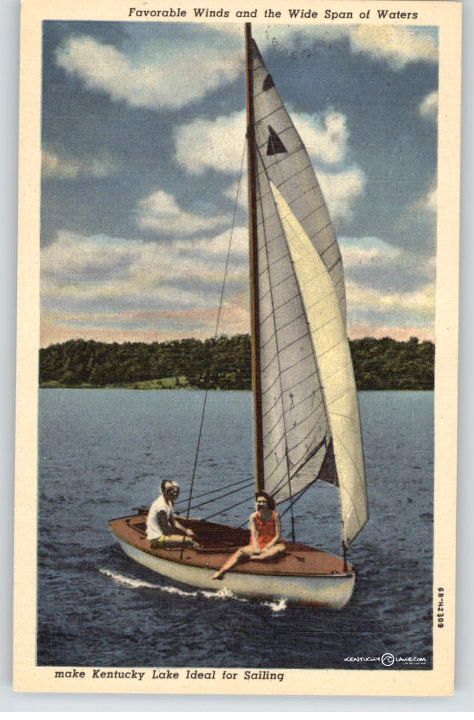 Kentucky Lake - Vintage Postcards Kentucky Lake, Classic Sailboat, Sailing Dinghy, Boat Sailing, Classic Yachts, Life Aquatic, After College, Sail Boats, Sail Boat