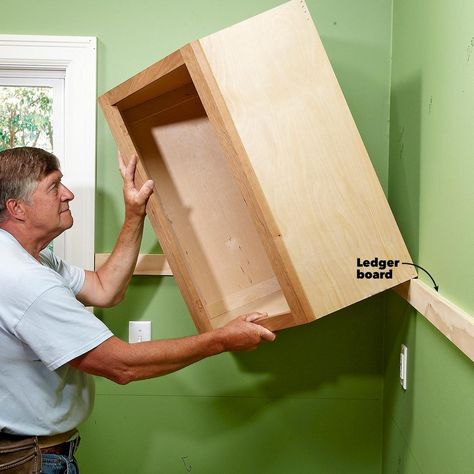 How to Install Cabinets Like a Pro — The Family Handyman How To Install Kitchen Island, Kitchen Cabinet Installation, Install Cabinets, Island Cabinets, Installing Kitchen Cabinets, Traditional Kitchen Cabinets, Cabinet Installation, Building Kitchen Cabinets, Diy Cabinet Doors