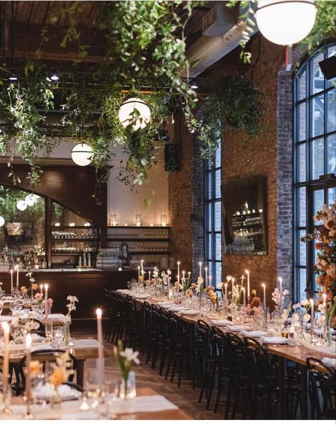 Industrial Wedding Reception, Wedding Floor Plan, Indoor Wedding Inspiration, Wythe Hotel Wedding, Wedding Floor, Brooklyn Wedding Venues, Industrial Wedding Decor, Wythe Hotel, Forest Theme Wedding