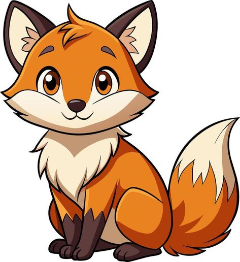 Cartoon Fox Cute, Fox Cartoon Drawing, Cartoon Fox Drawing, Cartoon Dog Drawing, Theme Jungle, Fox Cartoon, Fox Clipart, Woodland Animals Theme, Fox Animal