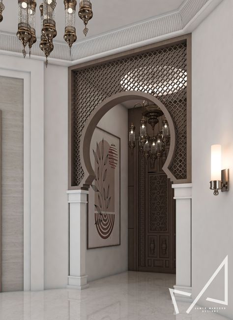 Islamic Reception Design, Islamic Office Design, Islamic Architecture House, Arabian House Design, Modern Islamic Interior, Moroccan Style Interior Design, Mihrab Design, Modern Arabic Interior, Arabic Interior Design