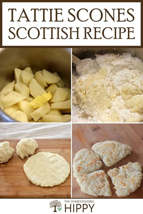 Tattie scones are the perfect breakfast companion,  and the best part is, they only need a few basic ingredients. #scottish #recipe #homestead Gluten Free British Recipes, Scottish Dessert Recipes, Scottish Potato Scones, Scottish Scones, Authentic British Scones, Gluten Free British Scones, Tattie Scones Scottish Recipes, Celtic Recipes, Tatie Scones