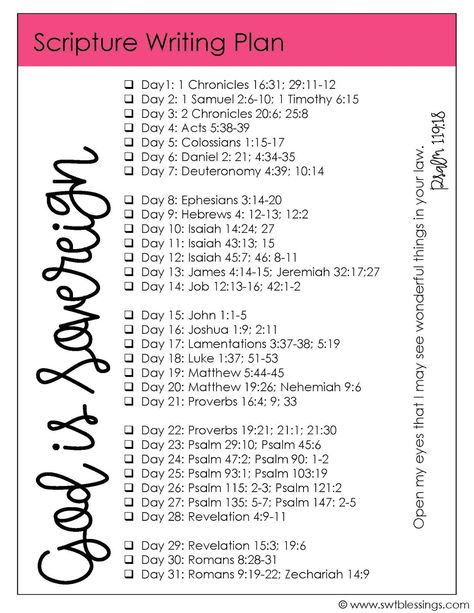 Sweet Blessings: June Scripture Writing Plan: God is SOVEREIGN Bible Writing Plan, Bible Secrets, Bible Highlights, Scripture Plans, Bible Study Plan, Scripture Challenge, Bible Writing, Studying Scripture, Scripture Writing Plan