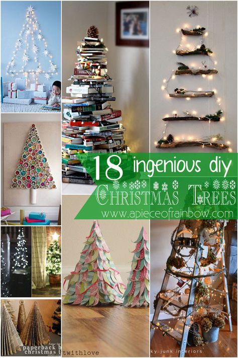 Amazing ideas of DIY Christmas trees that are great for many spaces and styles! Hmm, they are not trees! Diy Christmas Trees, Diy Christmas Candy, Amazing Christmas Trees, Types Of Christmas Trees, Alternative Christmas, Alternative Christmas Tree, Christmas Tree Decorations Diy, Nails Winter, Trees Christmas