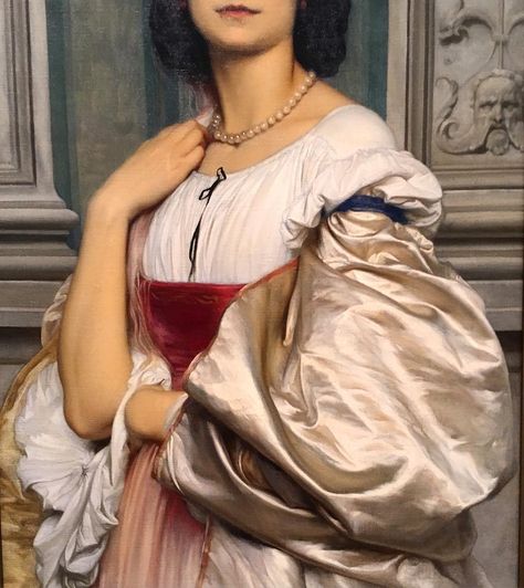 For the love of sleeves ✨ Portrait of a Roman Lady (La Nanna) by Sir Frederic Leighton, 1859. (Detail) On view at @philamuseum Milady De Winter, Henrietta Maria, 17th Century Portraits, 17th Century Fashion, Charles I, Historical Painting, Louis Xiv, Art Uk, A4 Poster