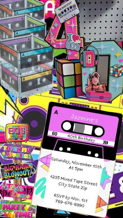 80s Party #80s #80saesthetic Sweet 16 80's Theme, 1980 Party Ideas, 80s Aesthetic Party, 80's Theme, Bday Photoshoot, Aesthetic Party, 80s Theme Party, 80s Theme, 80s Aesthetic