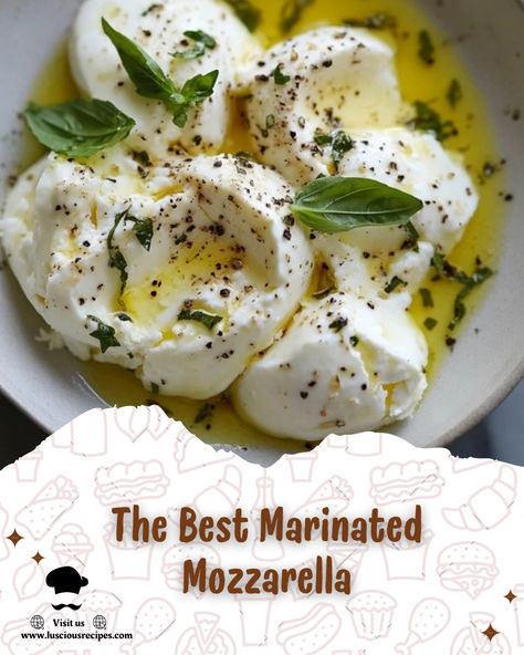 Elevate your appetizer game with this marinated mozzarella recipe. Soft, creamy cheese infused with herbs, garlic, and olive oil—perfect for any occasion. Marinating Cheese, Marinated Mozzarella, Mozzarella Recipe, Marinated Cheese, Garlic And Olive Oil, Canning Pickles, Mozzarella Recipes, Creamy Cheese, Jams & Jellies