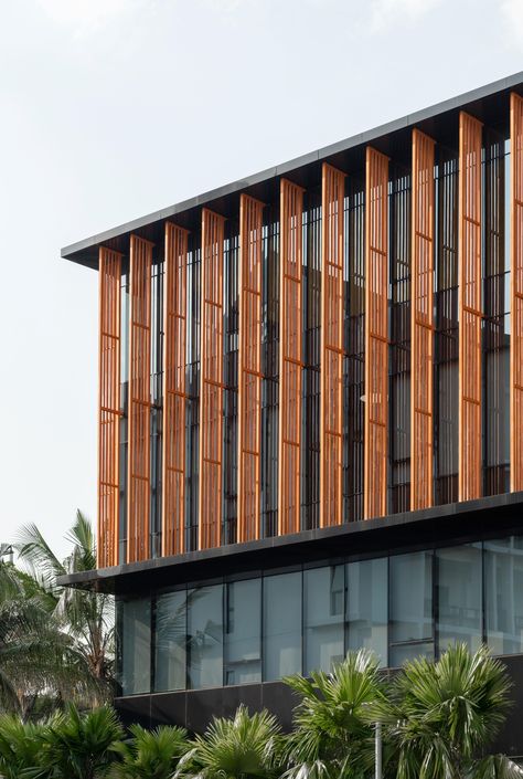 James Street Brisbane, Mall Facade, College Architecture, Concept Inspiration, Wood Facade, Stone Wall Design, Facade Architecture Design, Tropical Architecture, Architecture Building Design