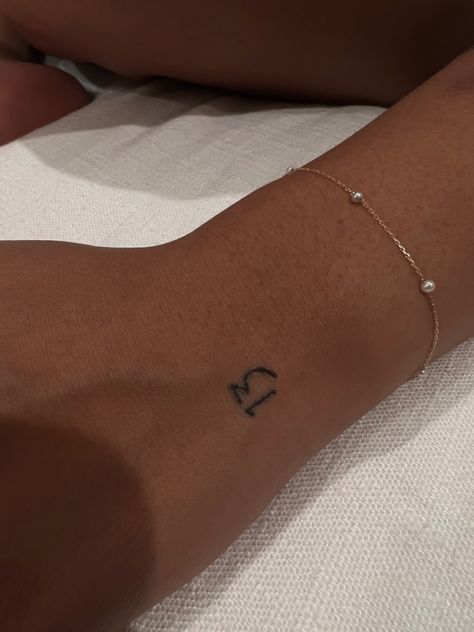 13 Small Tattoo, Tiny 13 Tattoo, Tattoo Ideas 13 Number, The Number 13 Tattoo, Number On Wrist Tattoo, Year Tattoo Number Dainty, Tiny Tattoos Numbers, Year Tattoo Number Wrist, Small Number 13 Tattoo