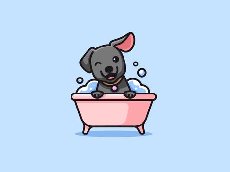 Dog Grooming by Alfrey Davilla | vaneltia on Dribbble Pet Grooming Illustration, Alfrey Davilla, Mobile Pet Grooming, Cute Dog Drawing, Dog Grooming Shop, Dachshund Design, Puppy Drawing, Dog Grooming Business, Dog Icon