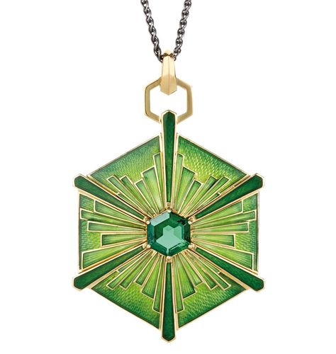 Gemfields Hannah Martin amulet made with baisse taille enamel and a 1.34ct emerald from Zambia. Hannah Martin, Unusual Engagement Rings, Gem Pendant, Art Jewelry Contemporary, Designer Watches, Luxury Jewellery, Semi Precious Jewelry, Green Jewelry, Cloisonne Enamel