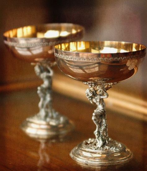 Unusual Wine Glasses, Countryside Manor, Silver Objects, Mint Juleps, English Manor, 25th Wedding Anniversary, Butler's Pantry, Wine Cups, Silver Pieces