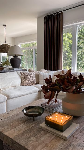 TWOPAGES on Instagram: "Transforming Your Space for Fall with Velvet Curtains!🍂

"I made this space just a little more moody for the upcoming Fall/Winter seasons thanks to these STUNNING chocolate brown custom curtains from TWOPAGES🤎 ⁣
⁣
Did I mention that they’re velvet? The depth and extra layer of texture that they add to our living room is just soo good. And of course, the quality is 👌🏼"

Collection: Birkin Velvet Curtain Pleated ⁣
Color: Chocolate ⁣
Header Style: Tailor Pleat ⁣

(cr:@athomewithcate)
#twopagescurtains #twopageshome" Moody Curtains, Brown Curtains Living Room, Brown Curtains, Stylish Dining Room, Classic Living Room, Color Chocolate, Brown Living Room, Velvet Curtains, Humble Abode