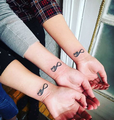 Forever Sign Tattoo, Infinite Tattoos For Women, Infinite Love Tattoo, Mother Daughter Infinity Tattoos, Infinity Sign Tattoo, Infinity Tattoo On Wrist, Infinity Tattoo Designs, Infinity Tattoos, Daughter Tattoos