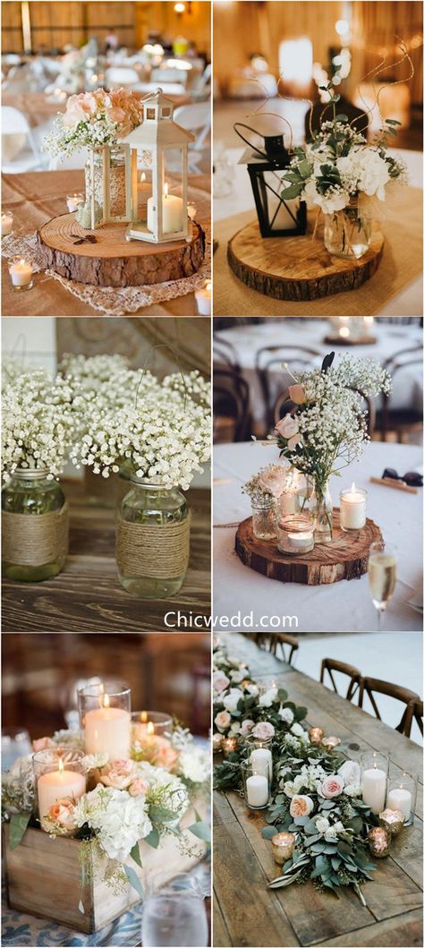 Wedding Centerpieces Ideas, Chic Rustic Wedding, Greenery Wedding Centerpieces, Centerpieces Ideas, Deco Champetre, Bridal Bouquet Fall, Diy Rustic Decor, Fall Wedding Centerpieces, Rustic Wedding Centerpieces