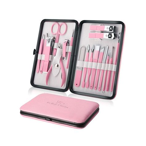 Keiby Citom Manicure Set Travel Accesories, Pink Tools, Pedicure At Home, Pedicure Kit, Home Pink, Manicure Kit, Nail Swag, Trim Nails, Pedicure Tools