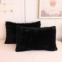 Fuzzy Pillows, Fur Comforter, Fluffy Duvet, Fluffy Bedding, Faux Fur Pillow, Fur Pillow, Black Pillows, Faux Fur Throw Pillow, Soft Pillow